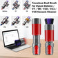 Non-marking dust brush attachment with purple/black bristles and red-and-gray cylinder