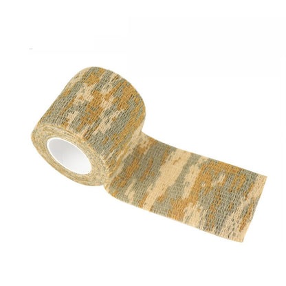Desert camouflage self-adhesive non-woven tape roll, tan and green pattern