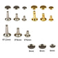 Copper Leather Hollow Cap Double-Sided Rivet Set With Punching Pliers, 180pcs, 360pcs, 480pcs