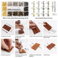 Copper Leather Hollow Cap Double-Sided Rivet Set With Punching Pliers, 180pcs, 360pcs, 480pcs