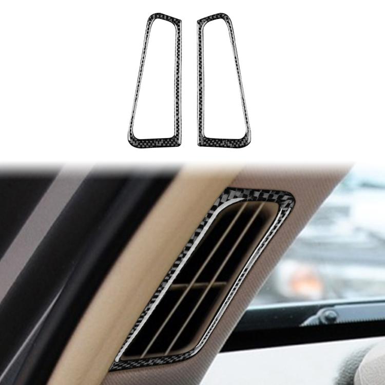 Installed carbon fiber-style defogger vent outlet trim stickers on dashboard air vent