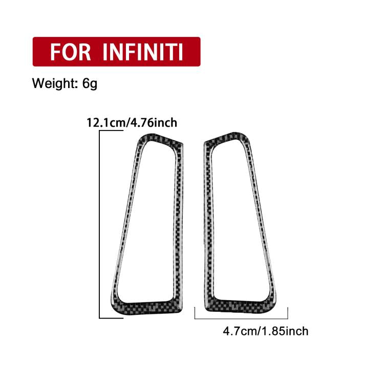 Pair of carbon fiber-style vent trim stickers, approx 12.1 x 4.7 cm each