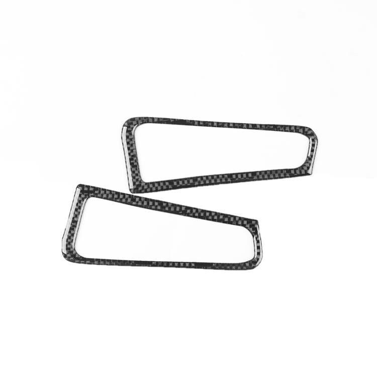 Two carbon fiber-style defogger vent trim stickers, rectangular outlined design