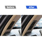 Carbon fiber-style vent trim stickers applied to dashboard defogger air outlets