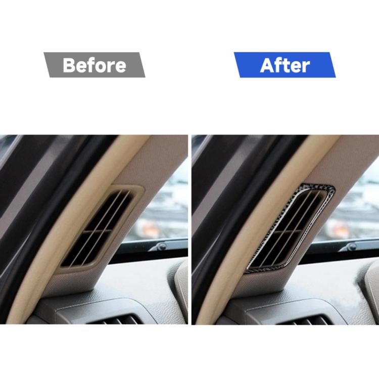 Carbon fiber-style vent trim stickers applied to dashboard defogger air outlets