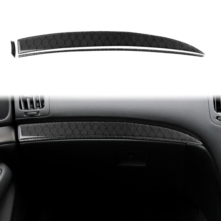 Air outlet sticker: black carbon-texture trim strip installed on dashboard vent area