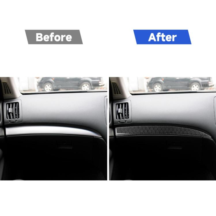 Air outlet sticker set on dashboard: black carbon-texture trim strip (after view)