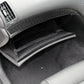 Air outlet sticker set installed: black carbon-texture trim over dashboard air outlet