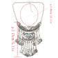 Tassel statement necklace with silver chain and layered charm tassels, featuring blue turquoise