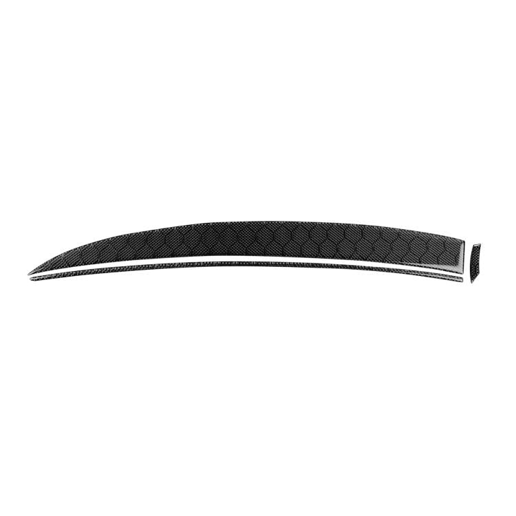 Carbon-fiber style air outlet trim sticker, curved dark strip with textured pattern