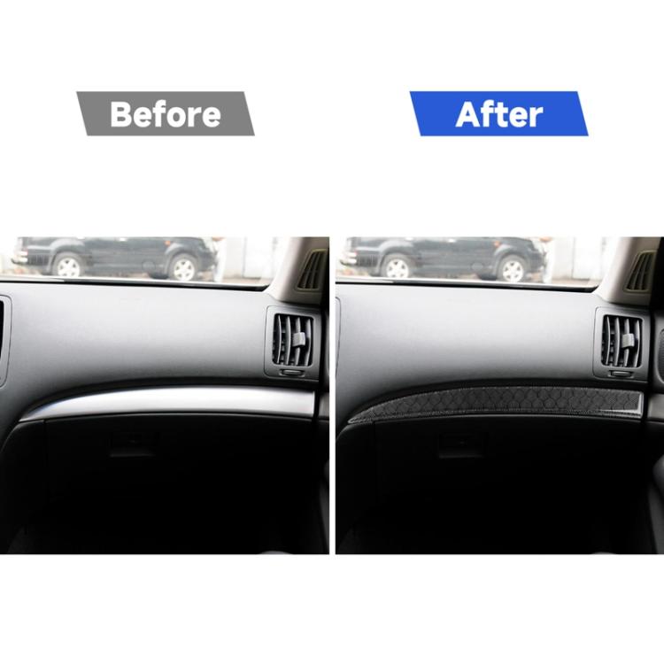 Carbon-fiber style air outlet trim sticker installed near dashboard vent grille