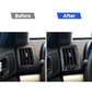 Dashboard air vent outlet area with black carbon-fiber trim bezel installed