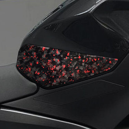 Steering wheel side stickers, red and black glitter speckle pattern set (2 pcs)