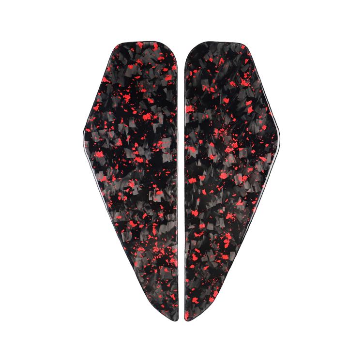 Steering wheel side stickers set of two, black base with red speckle pattern