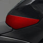 Steering wheel side sticker, red carbon-fiber textured trim (1 pc)