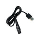 Three USB charging cables with USB-A and slim black shaver connector plug