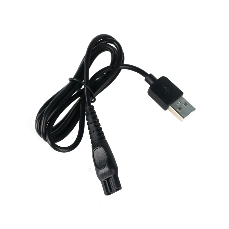 Three USB charging cables with USB-A and slim black shaver connector plug