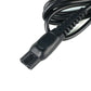 Black shaver power connector end with ribbed cable and plug