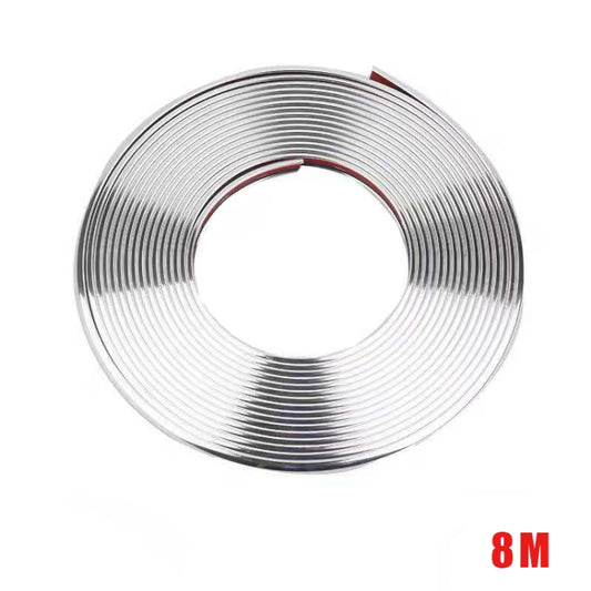 W12 8m/roll Car Universal Reflective Wheel Electroplating Decorative Strip, 1roll Electroplating Blue, 1roll Electroplating Gold, 1roll Electroplating Silver, 1roll Electroplating Purple, 1roll Electroplating Red