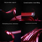 Reflective red and purple wheel strip on a car panel, curved fit