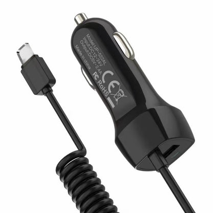 522AL Fast Charging With Cable Car Charging, Output Interface:, 8 Pin (Black), 8 Pin (White), Type-C/USB-C (Black), Type-C/USB-C (White), Micro USB (Black), Micro USB (White)