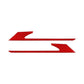 Red carbon-fiber rear fog light eyebrow sticker set, two-piece shapes
