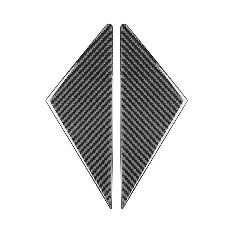 Universal A-pillar sticker set, carbon-fiber look, black diamond-shaped pair