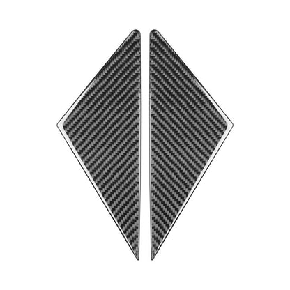 Universal A-pillar sticker set, carbon-fiber look, black diamond-shaped pair