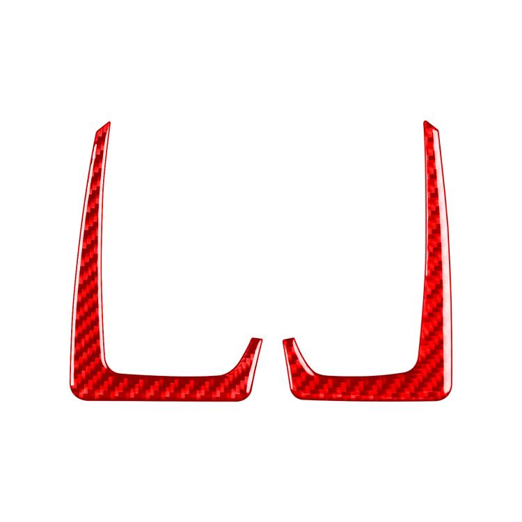 Right-hand drive instrument trim stickers, 2pcs, red carbon-fiber style, U-shaped