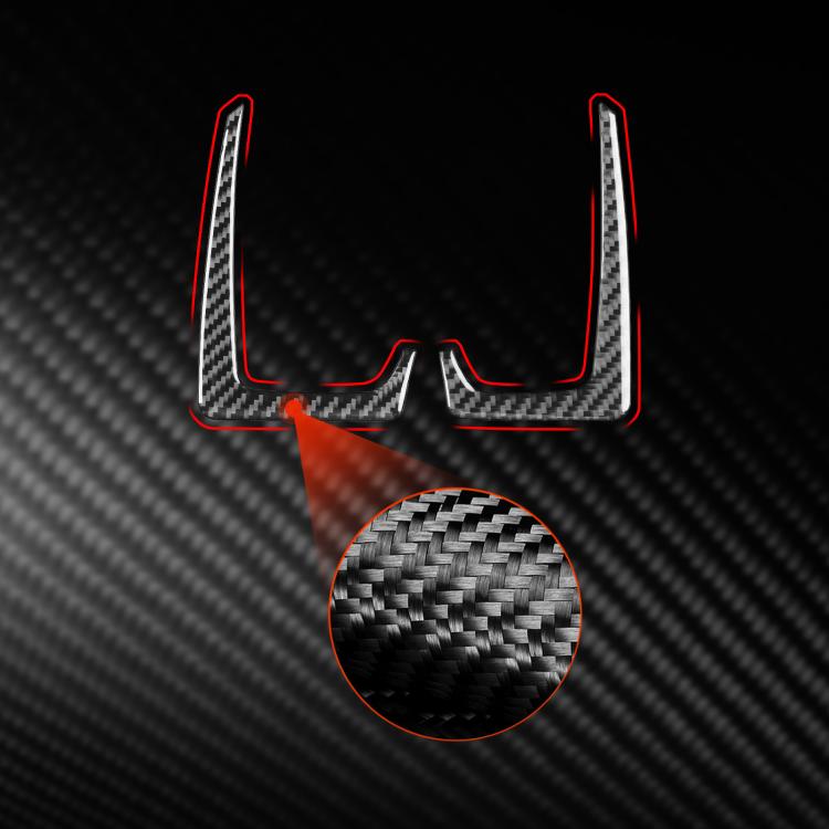 Car instrument trim sticker set in carbon-fiber style with red accents and close-up