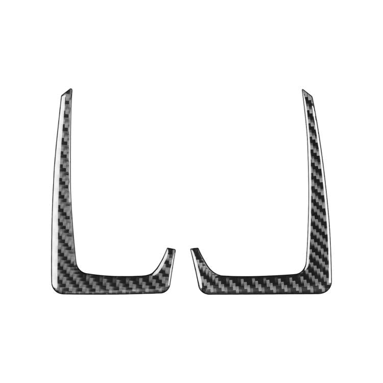 Pair of black carbon-fiber dash trim stickers, two L-shaped pieces for instrument panel