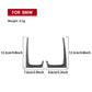 Two L-shaped carbon-fiber instrument trim stickers with size markers