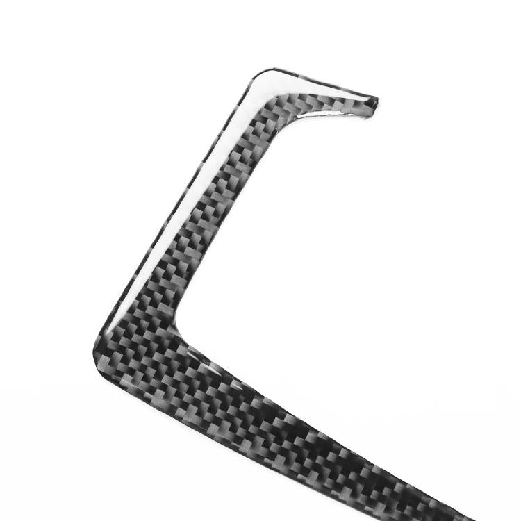 Single black carbon-fiber L-shaped dash trim sticker