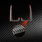 Black carbon-fiber dash trim set with red outline accent