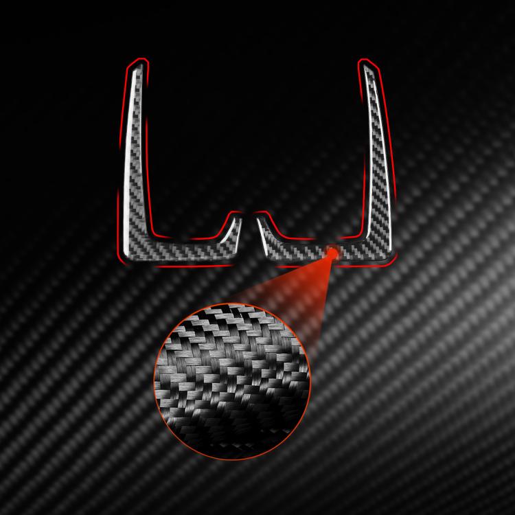 Black carbon-fiber dash trim set with red outline accent
