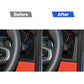 Carbon-fiber dash trim stickers installed on center console area (black/red)