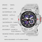 White SMAEL waterproof quartz sports watch with dual digital display and stainless case