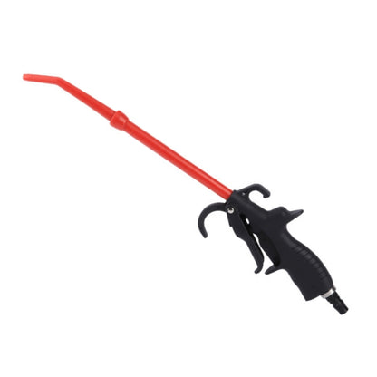 Pneumatic plastic dust blower gun with red long nozzle tube and black trigger handle
