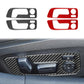 Seat adjustment sticker set, black and red carbon-fiber style, left/right pieces