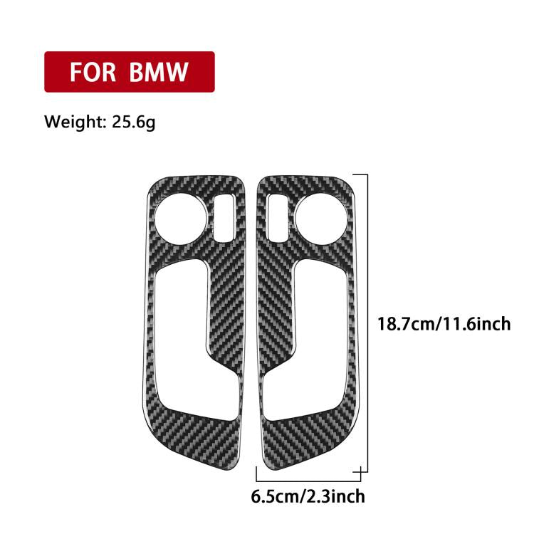 Seat adjustment sticker set, black carbon-fiber style, left/right pair with size guide