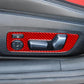 Red carbon-fiber seat switch sticker set, applied on car door panel