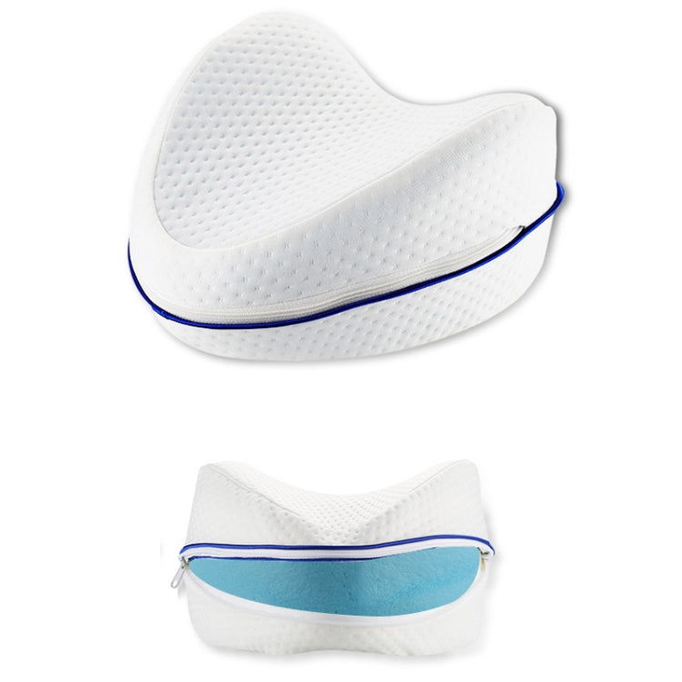 Body Memory Cotton Leg Pillow Sleeping Orthopedic Sciatica Back Hip Joint for Pain Relief, Heart Blue Inner, Heart White Inner