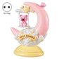 Pink moon table lamp with pig figures, kids night light, EU plug.