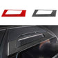 Carbon fiber dashboard speaker frame stickers in red and black, rectangular opening