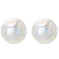 Iridescent white pearl ball stud earrings with round domed fronts and metal posts