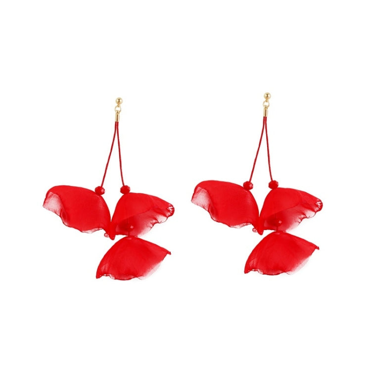 Long Exaggerated Fabric Art Handmade Petal Earrings, E1908-21 Blue, E1908-22 Yellow, E1908-23 Red, E1908-24 Pink, E1908-25 Black, E1908-26 White, E1908-27 Blue, E1908-28 Red, E1908-29 Black, E1908-30 Yellow, E1908-31 Pink, E1908-32 White, E1908-33 Blac...