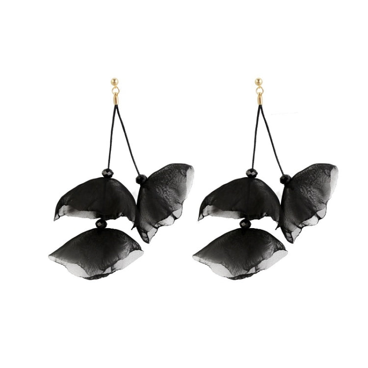 Long Exaggerated Fabric Art Handmade Petal Earrings, E1908-21 Blue, E1908-22 Yellow, E1908-23 Red, E1908-24 Pink, E1908-25 Black, E1908-26 White, E1908-27 Blue, E1908-28 Red, E1908-29 Black, E1908-30 Yellow, E1908-31 Pink, E1908-32 White, E1908-33 Blac...