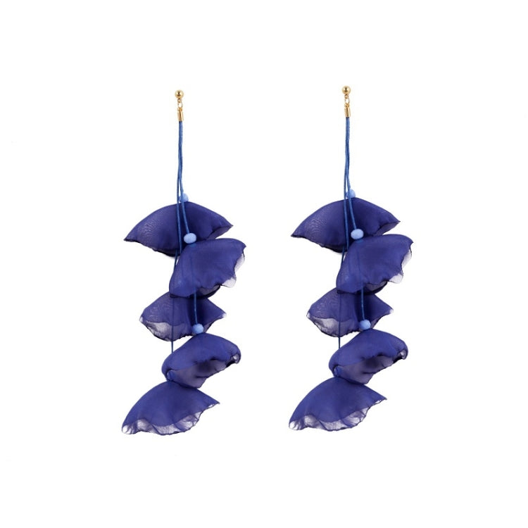 Long Exaggerated Fabric Art Handmade Petal Earrings, E1908-21 Blue, E1908-22 Yellow, E1908-23 Red, E1908-24 Pink, E1908-25 Black, E1908-26 White, E1908-27 Blue, E1908-28 Red, E1908-29 Black, E1908-30 Yellow, E1908-31 Pink, E1908-32 White, E1908-33 Blac...