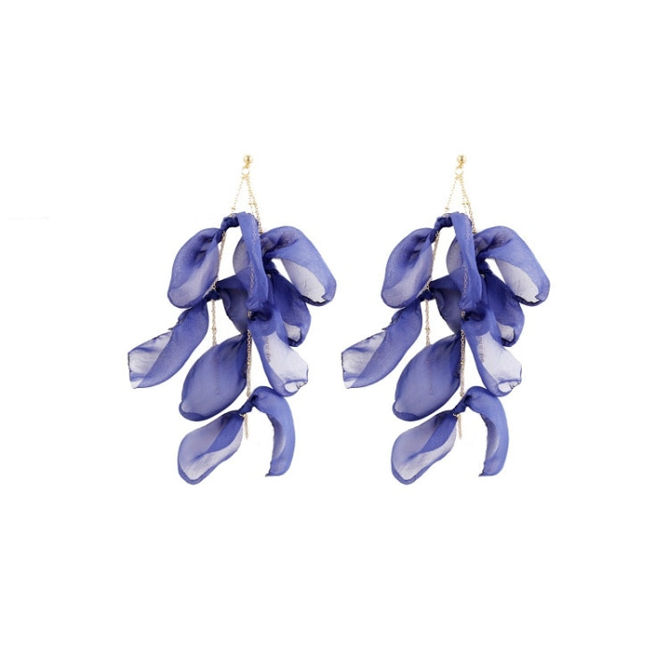 Long Exaggerated Fabric Art Handmade Petal Earrings, E1908-21 Blue, E1908-22 Yellow, E1908-23 Red, E1908-24 Pink, E1908-25 Black, E1908-26 White, E1908-27 Blue, E1908-28 Red, E1908-29 Black, E1908-30 Yellow, E1908-31 Pink, E1908-32 White, E1908-33 Blac...