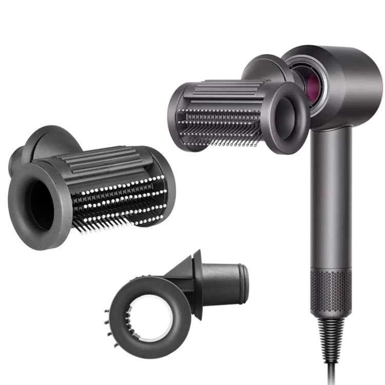 Dark gray smooth nozzle attachment set with round opening and comb-teeth cylinder
